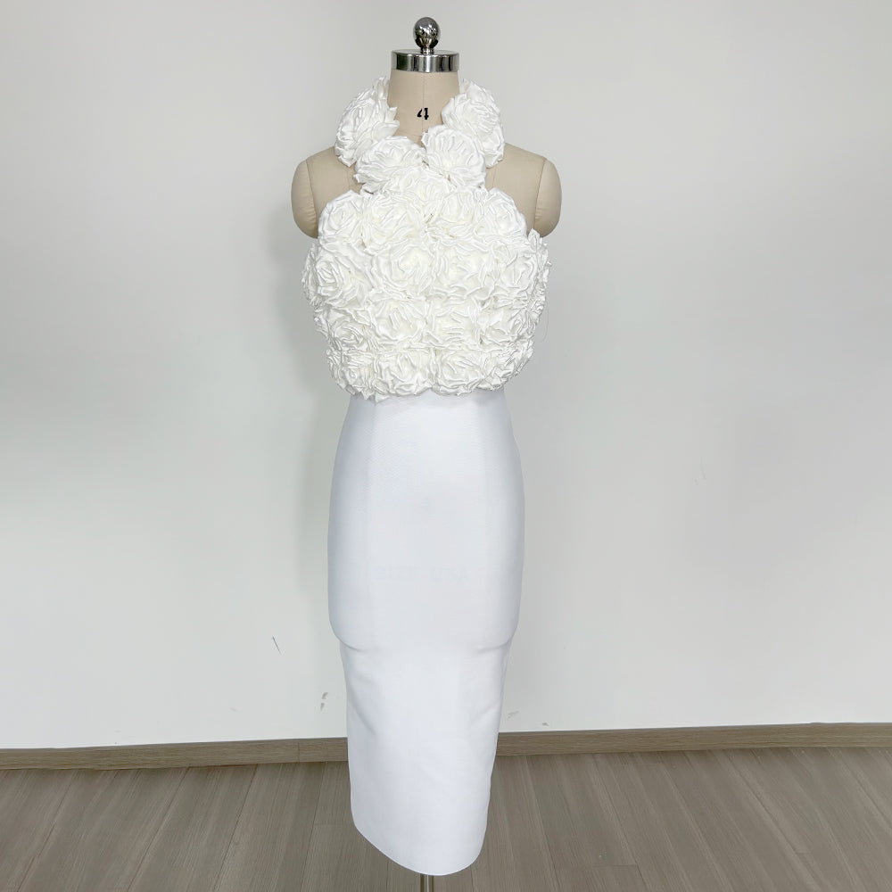 Halter Floral Midi Dress HV1996