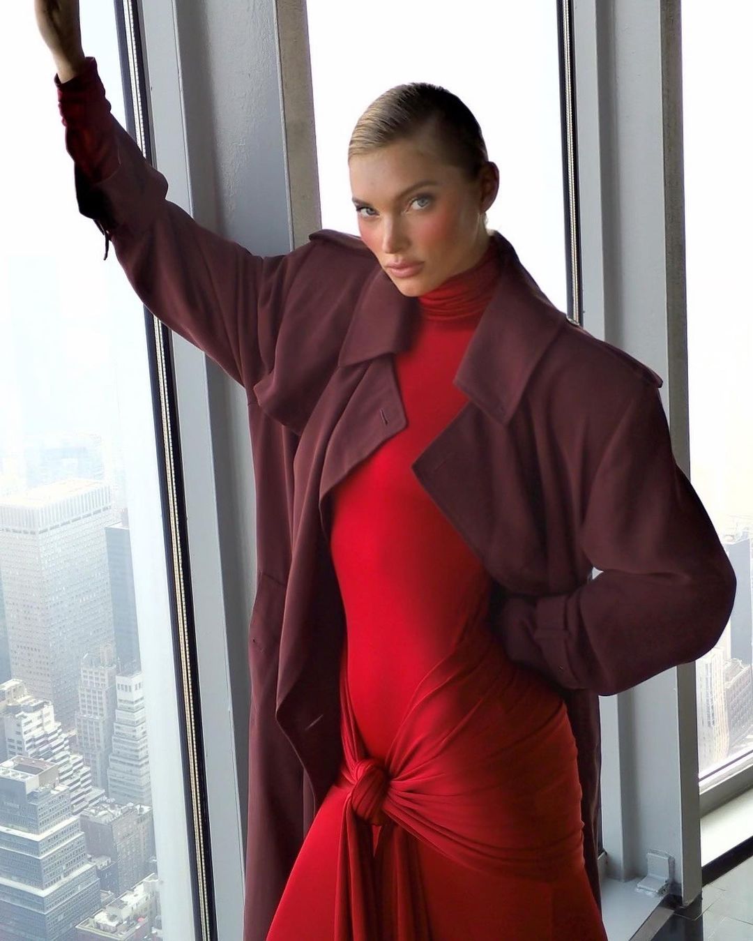 Long Sleeve Ruched Detail Maxi Dress