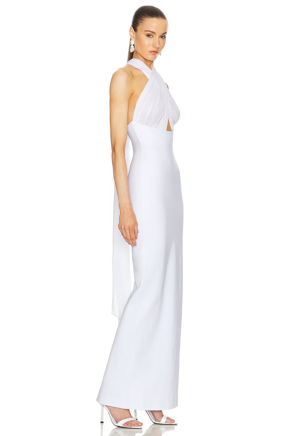 Halter Draped Maxi Dress HV1533