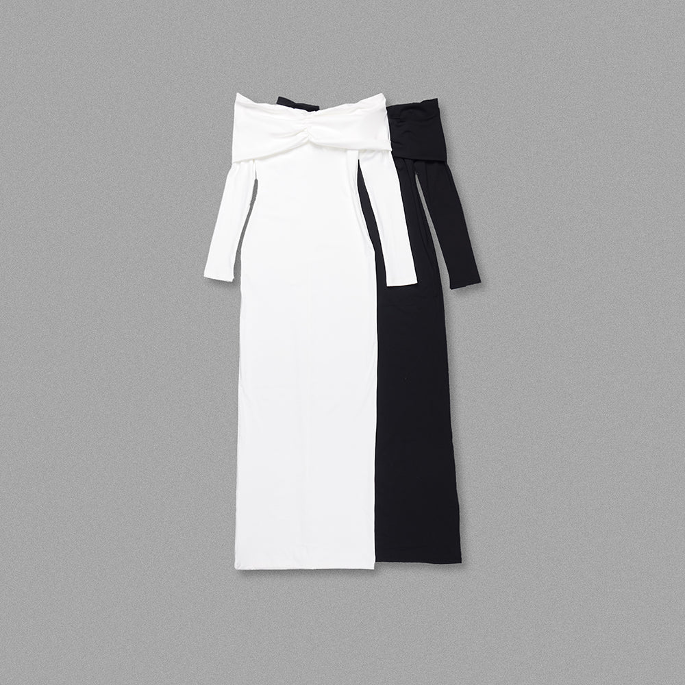 Long Sleeve Off The Shoulder Maxi Dress HV1060