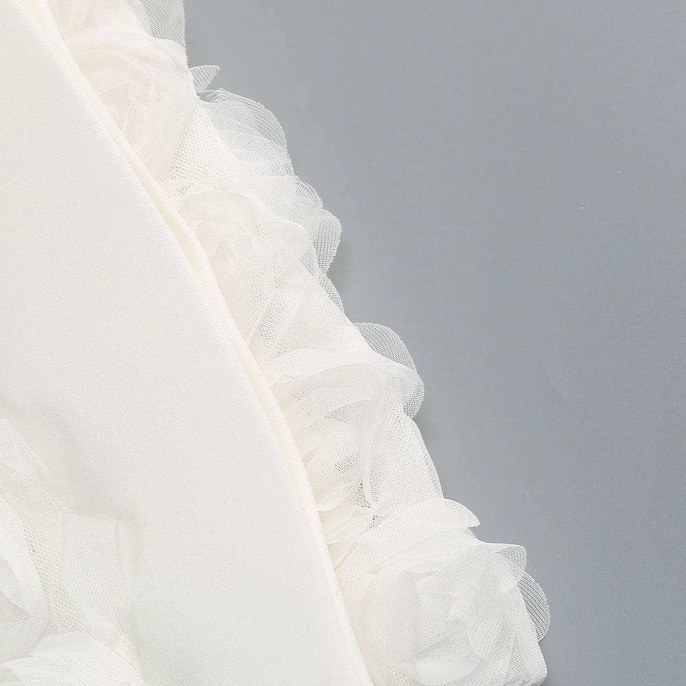 Strapless Puff Dress White