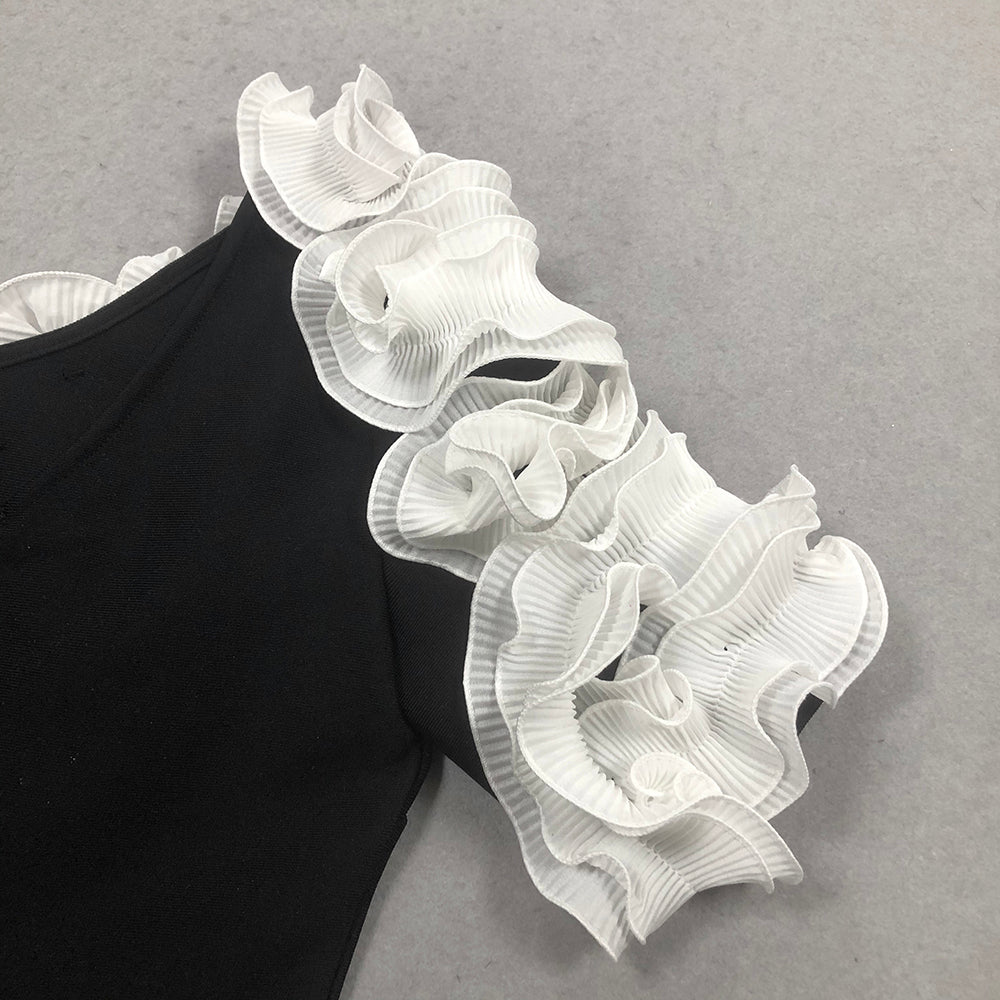 One Shoulder Ruffle Detail Maxi