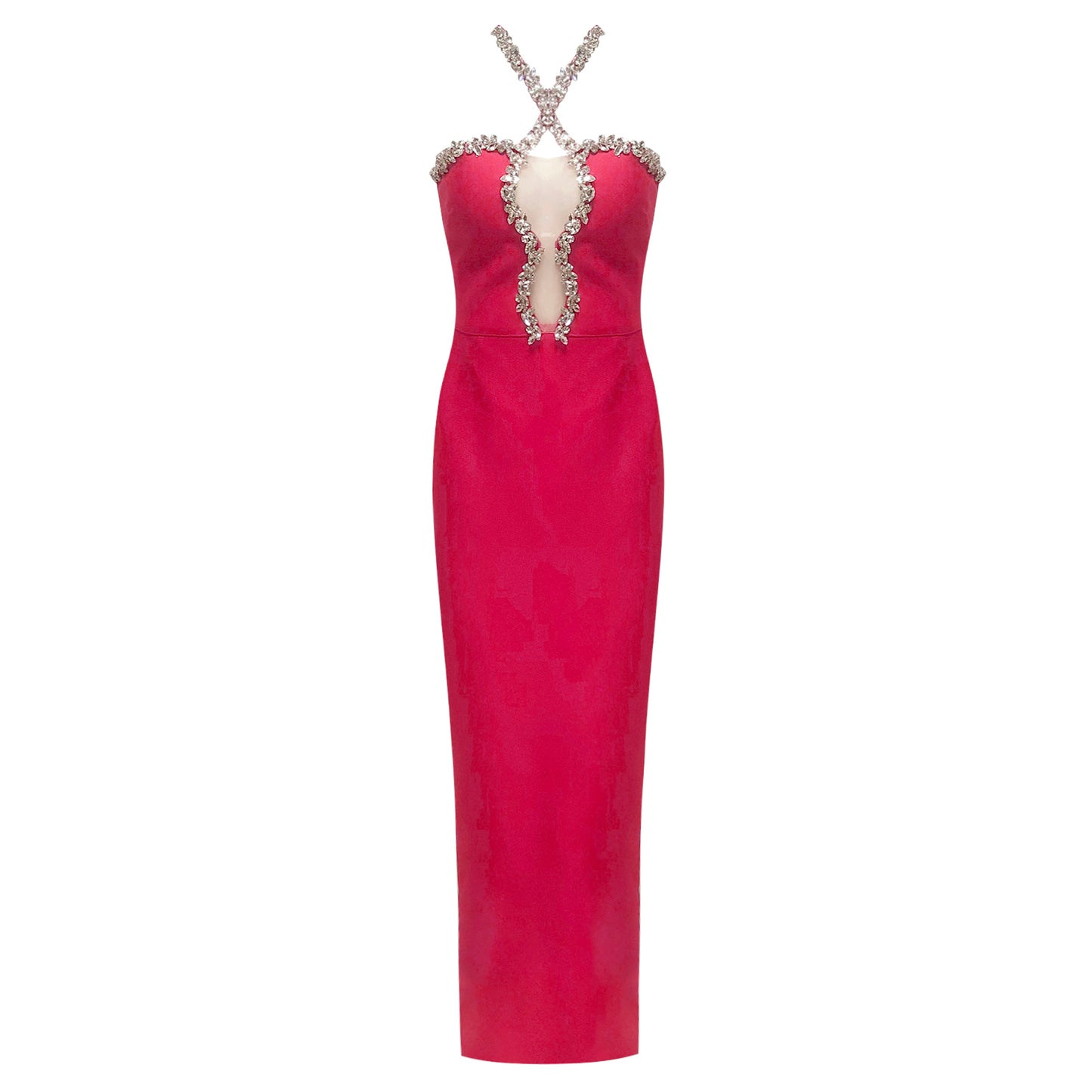 Halter Crystal Maxi Dress