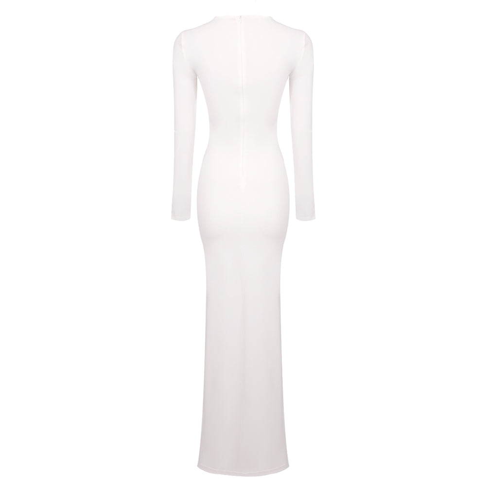Long Sleeve Draped Detail Maxi Dress HV1767