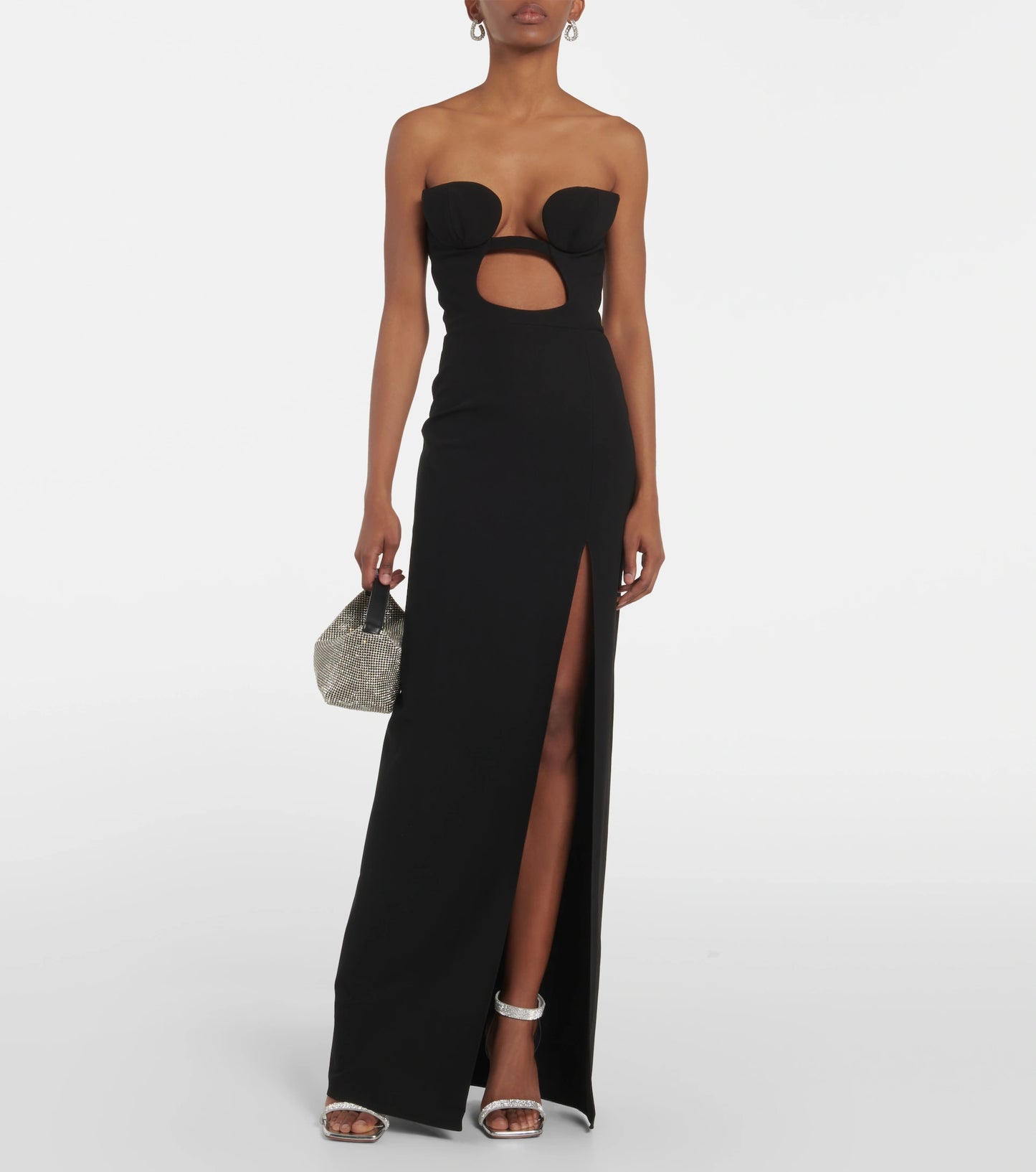 Strapless Bustier Maxi Dress Black HV9509