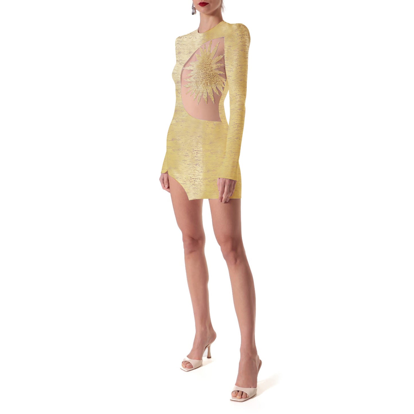 Long Sleeve Embellished Dress HV9229