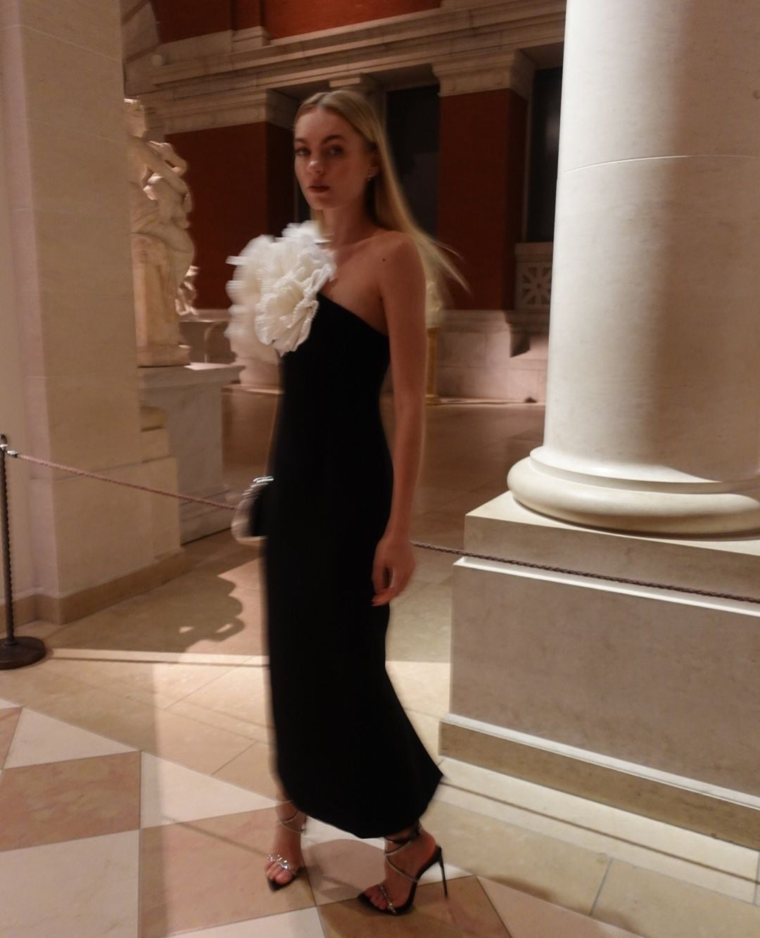 One Shoulder Ruffle Detail Maxi
