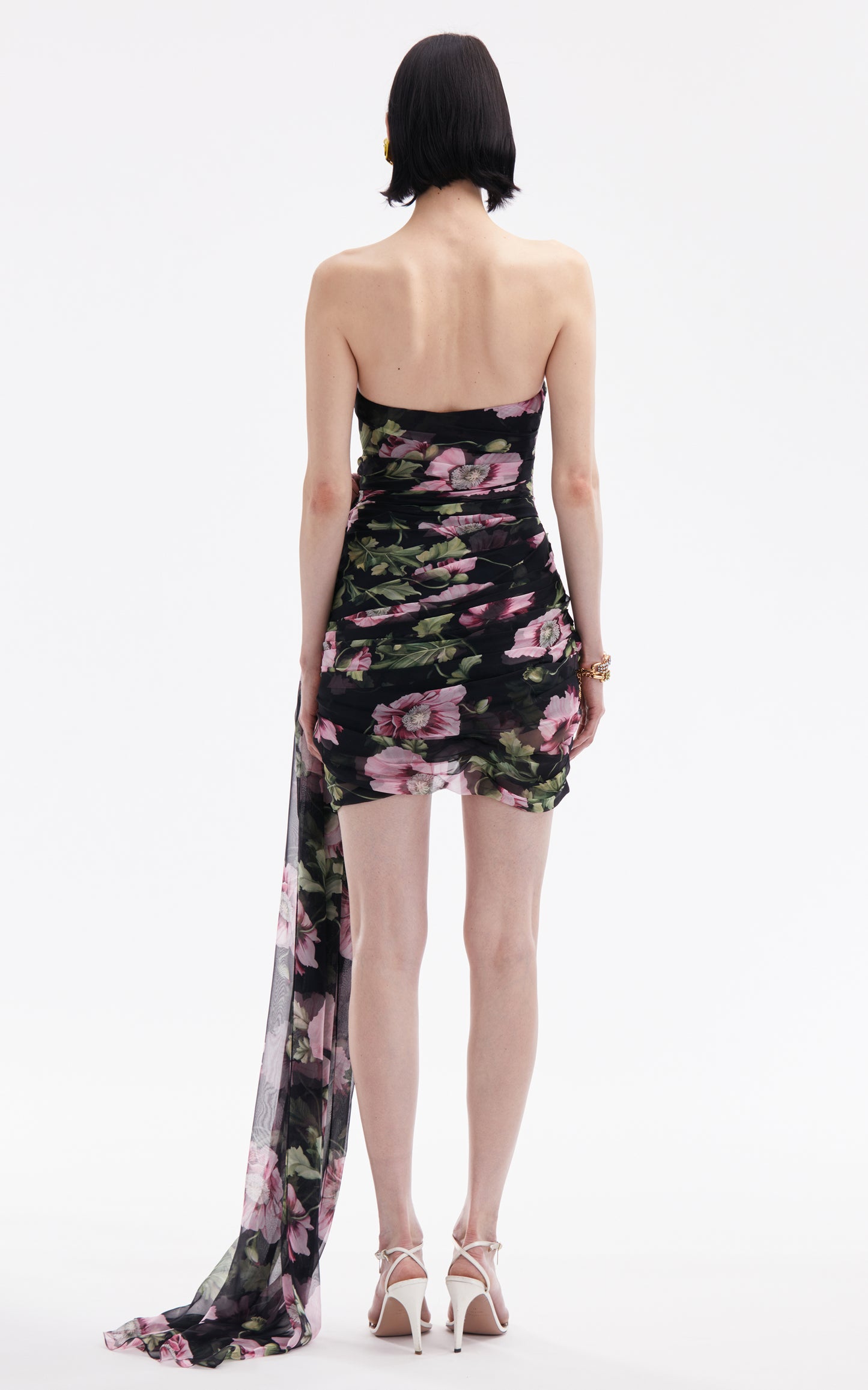 Floral Strapless Draped Dress HV1320