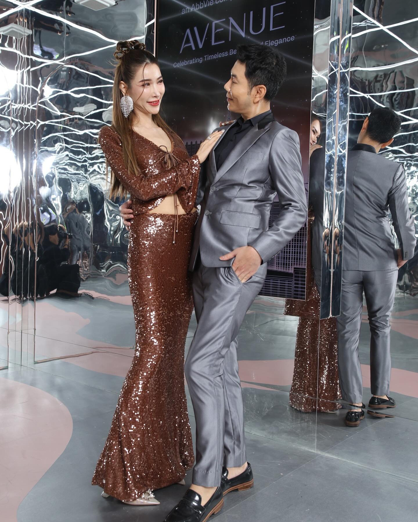 Long Sleeve Sequin Two Piece Maxi Dress HV2163
