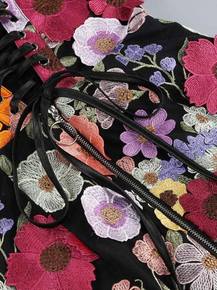 Strapless Floral Corset Dress