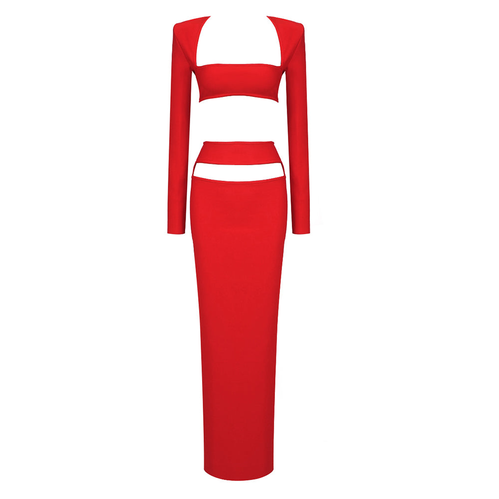 Long Sleeve Two Piece Maxi Dress HV8590
