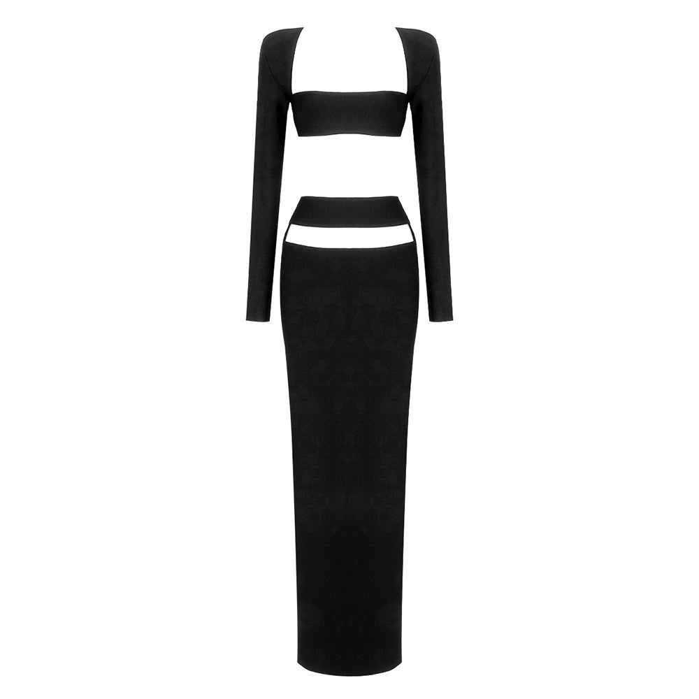 Long Sleeve Two Piece Maxi Dress HV8590