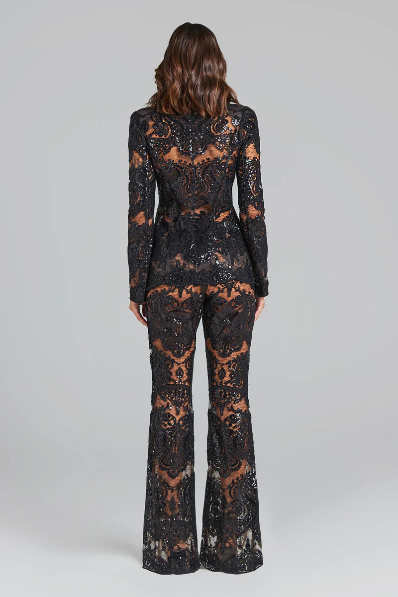 Long Sleeve Sequin Lace Suit HV9305