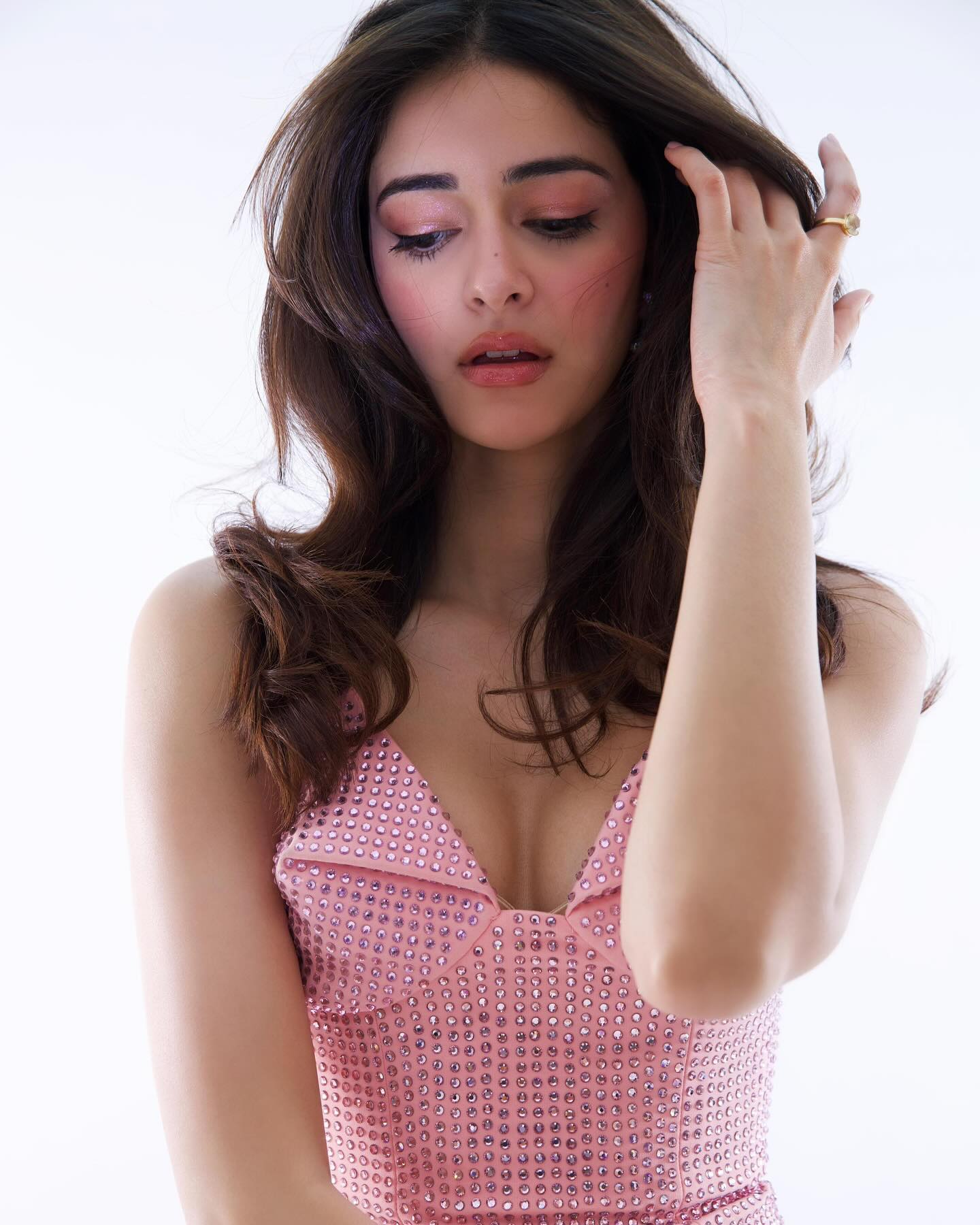 Silver Polka Dot Bustier Dress Pink HV1747