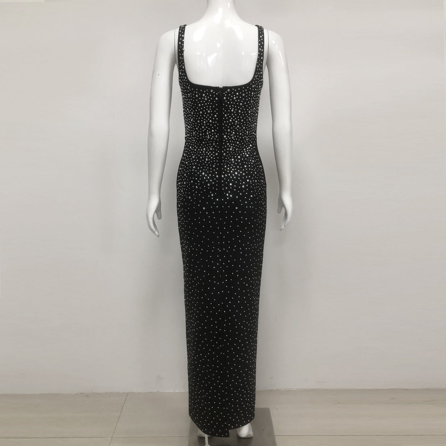 Crystal Covered Maxi Dress Black HV2021