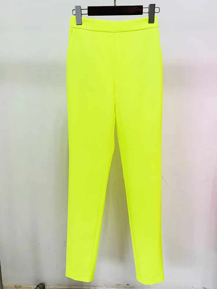 Long Sleeve Blazer Dress Neon