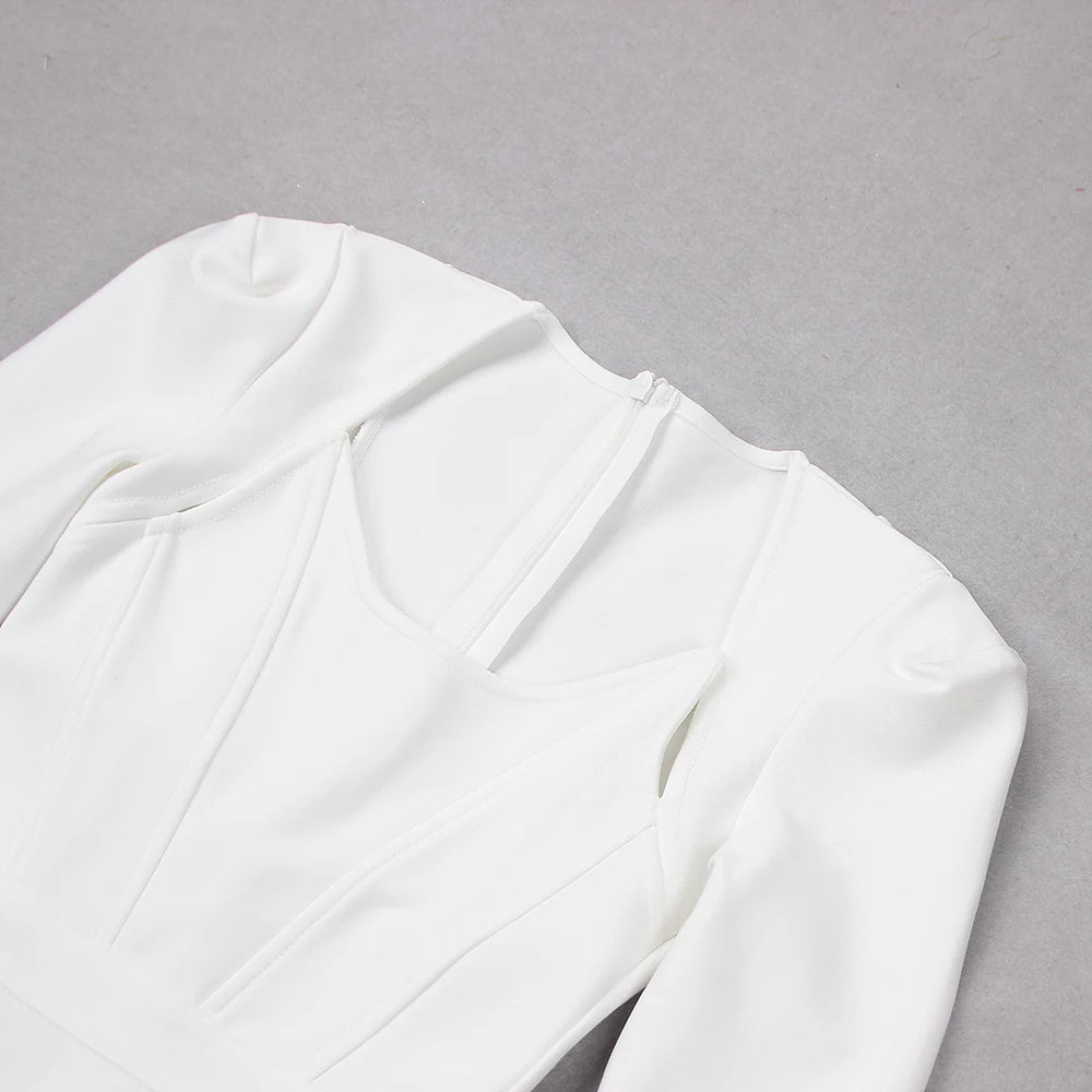 Long Sleeves Corset Design Midi Dress HV9758