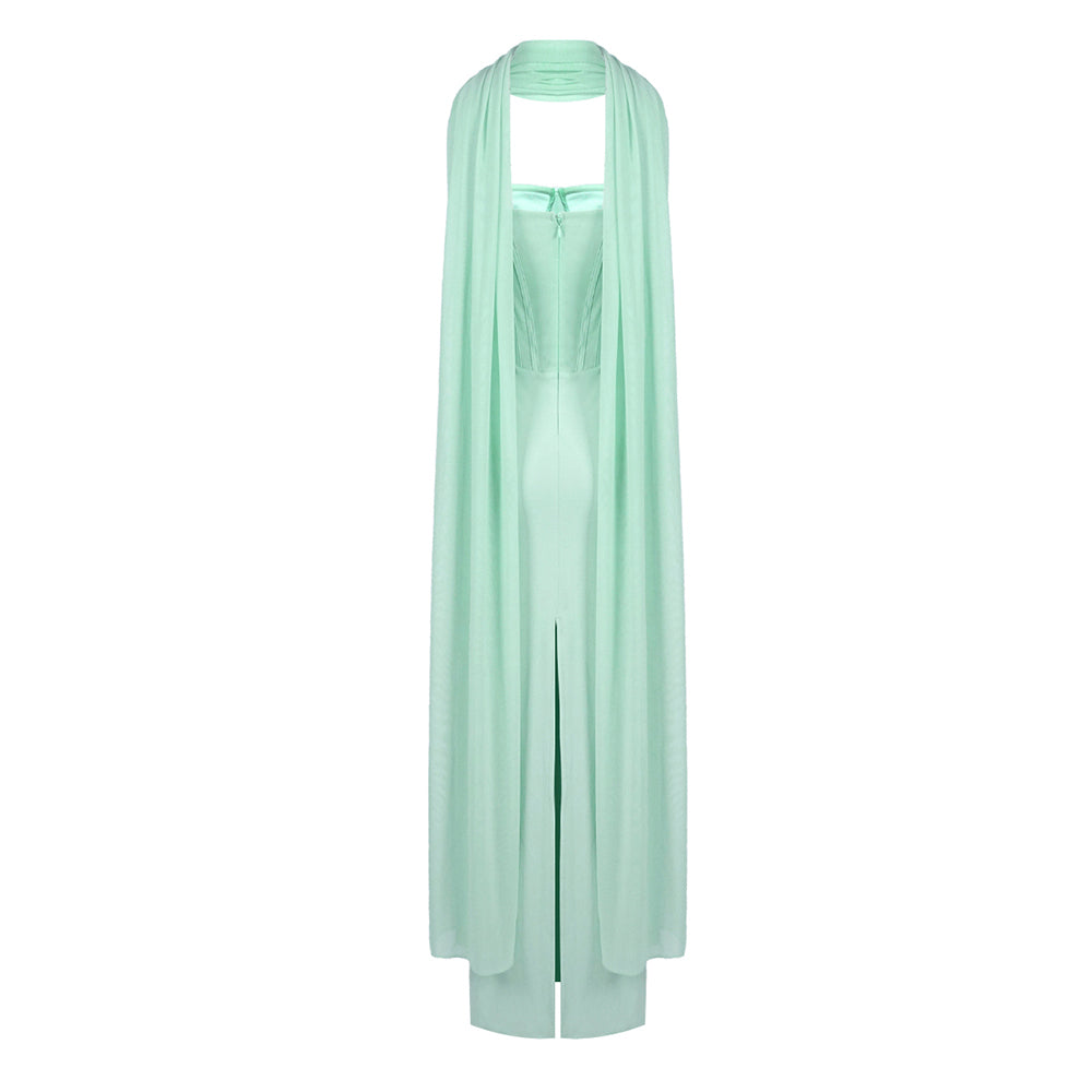 Strapless Bustier Maxi Dress Green HV2616