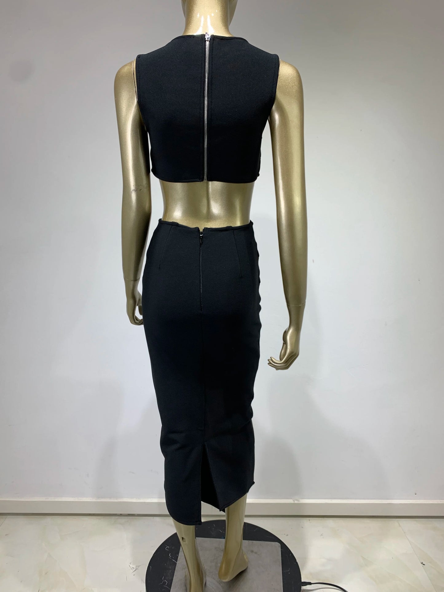 Geo Cut Out Detail Maxi Two Piece Dress HV9256