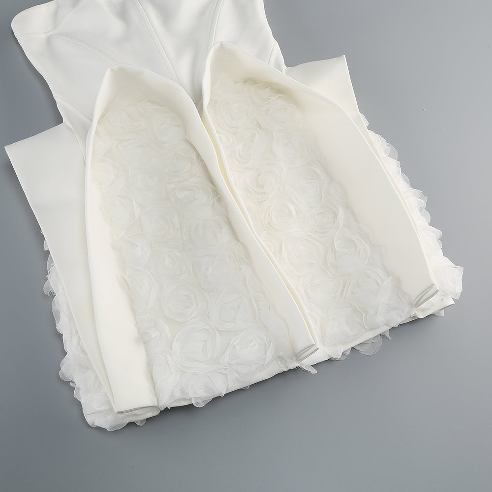 Strapless Puff Dress White