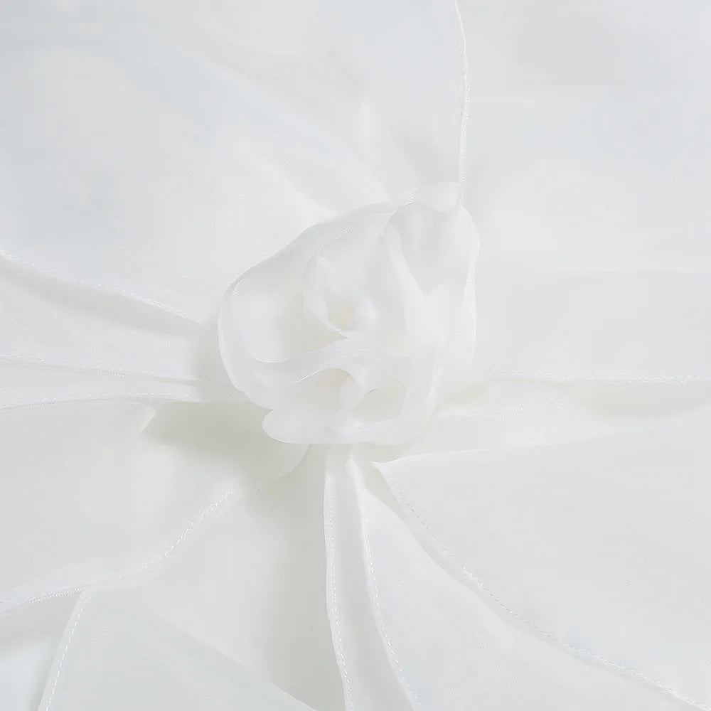 One Shoulder Flower Detail Midi Dress