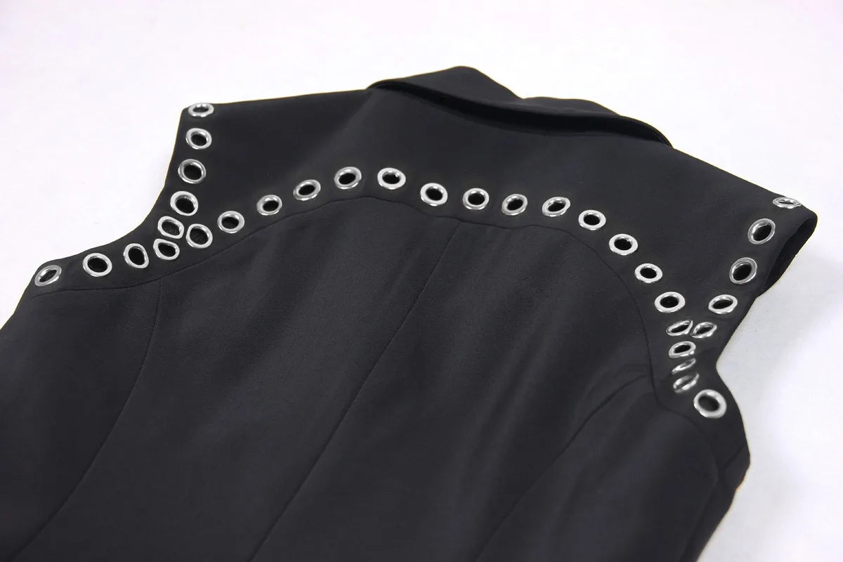Sleeveless Studded Blazer Dress