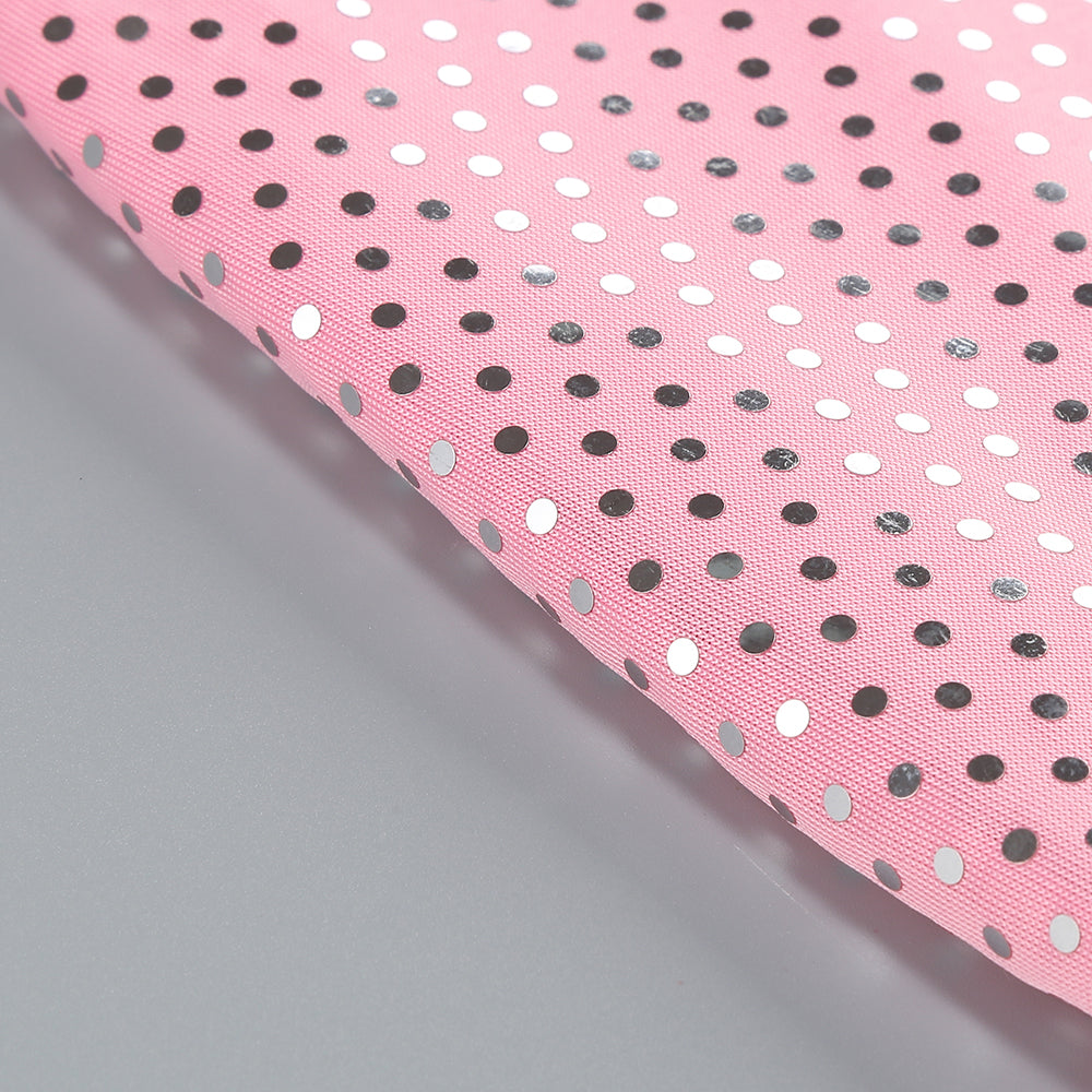 Silver Polka Dot Bustier Dress Pink HV1747
