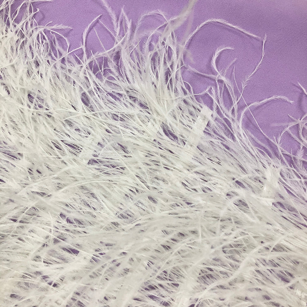Pearl Bustier Feather Detail Midi Dress Purple HV1800
