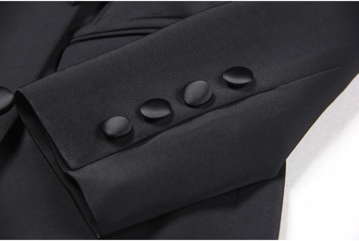 Long Sleeve Bow Blazer Dress Black