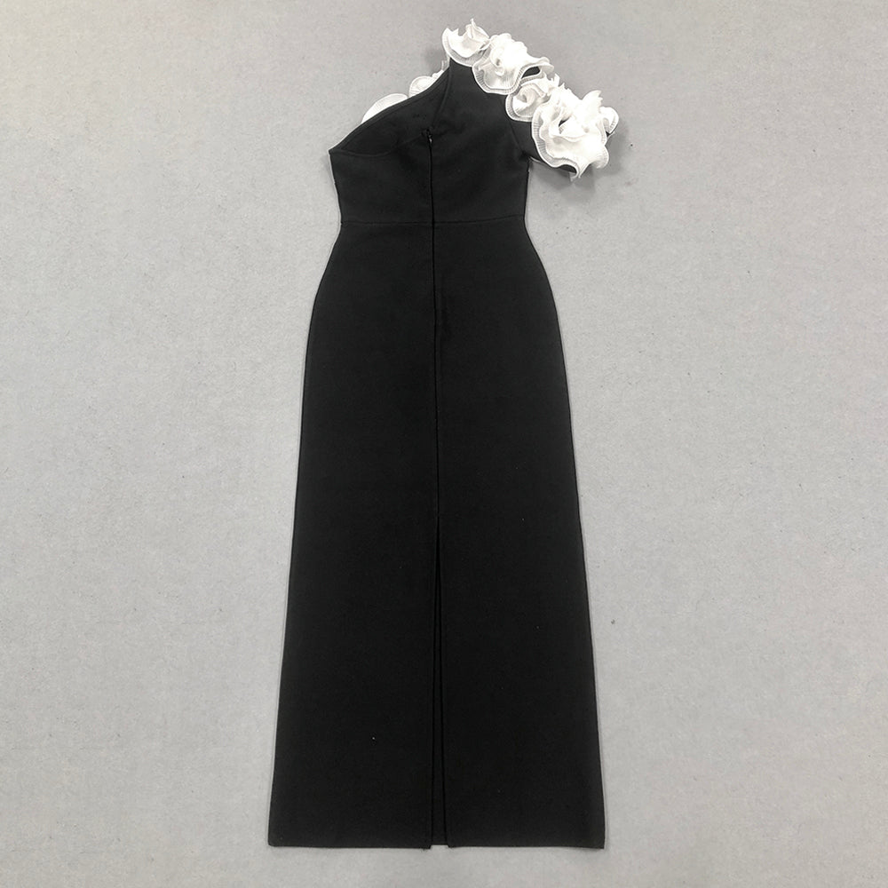 One Shoulder Ruffle Detail Maxi