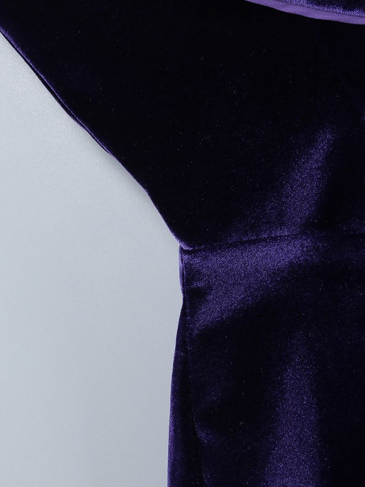 Strapless Heart Detail A Line Velvet Dress Purple HV1291
