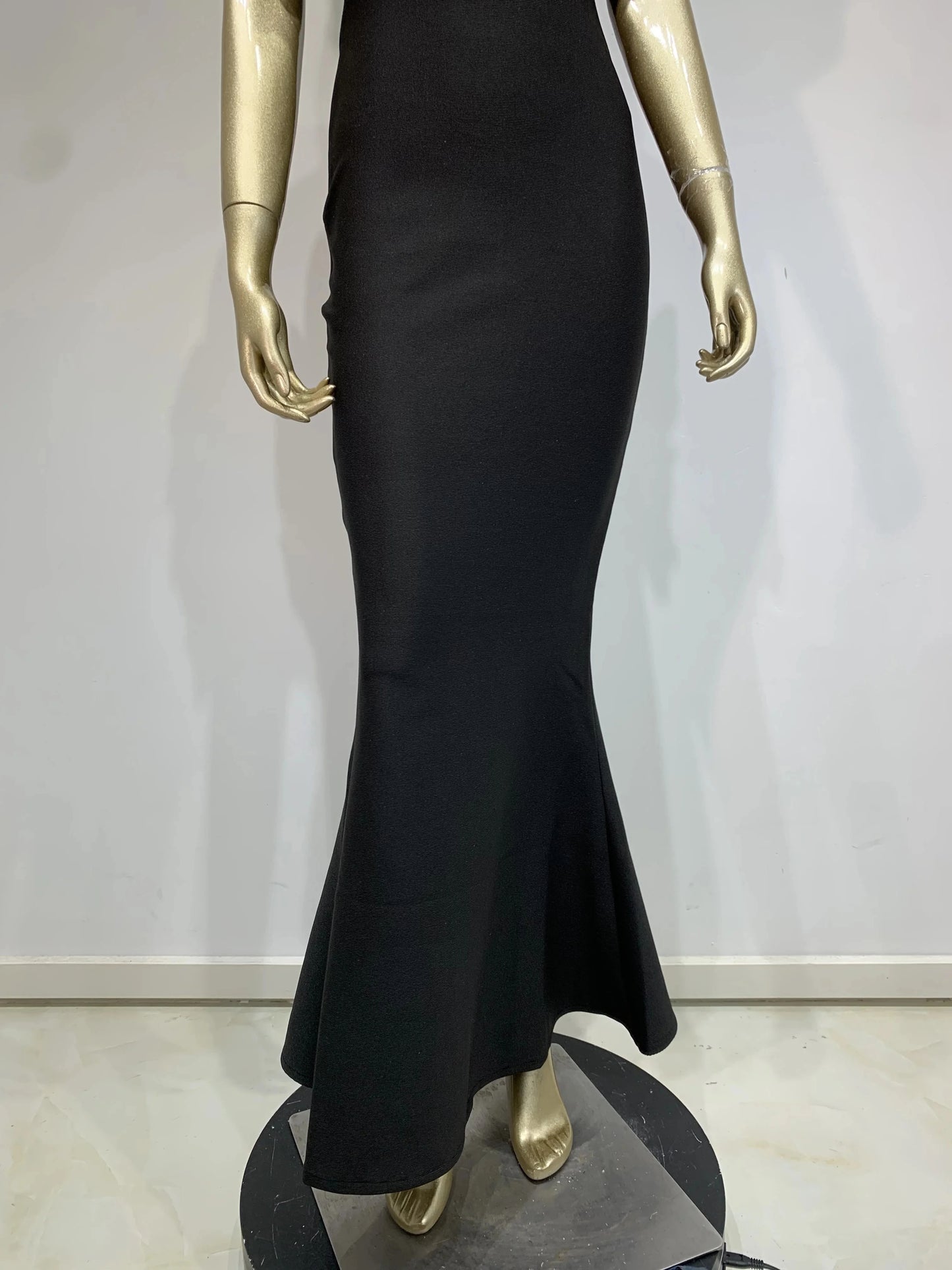 Floral Bardot Maxi Dress Black White HV1469