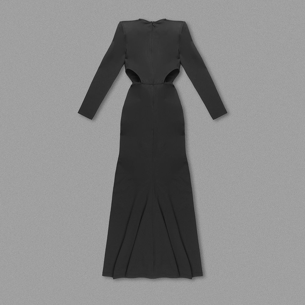 Long Sleeve Draped Maxi Dress HV9538
