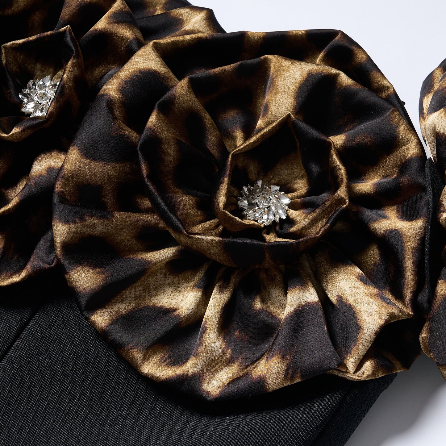 Animal Print Floral Bardot Maxi Dress Black HV2187