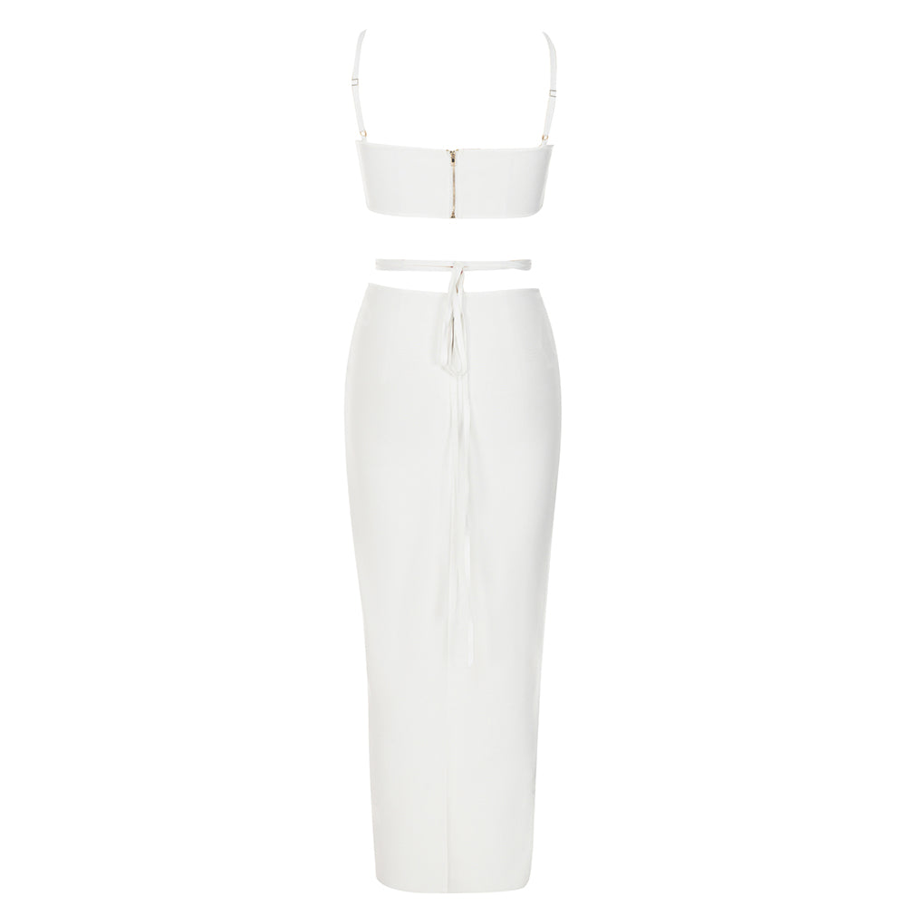 Strappy Two Piece Maxi Dress White HV9562