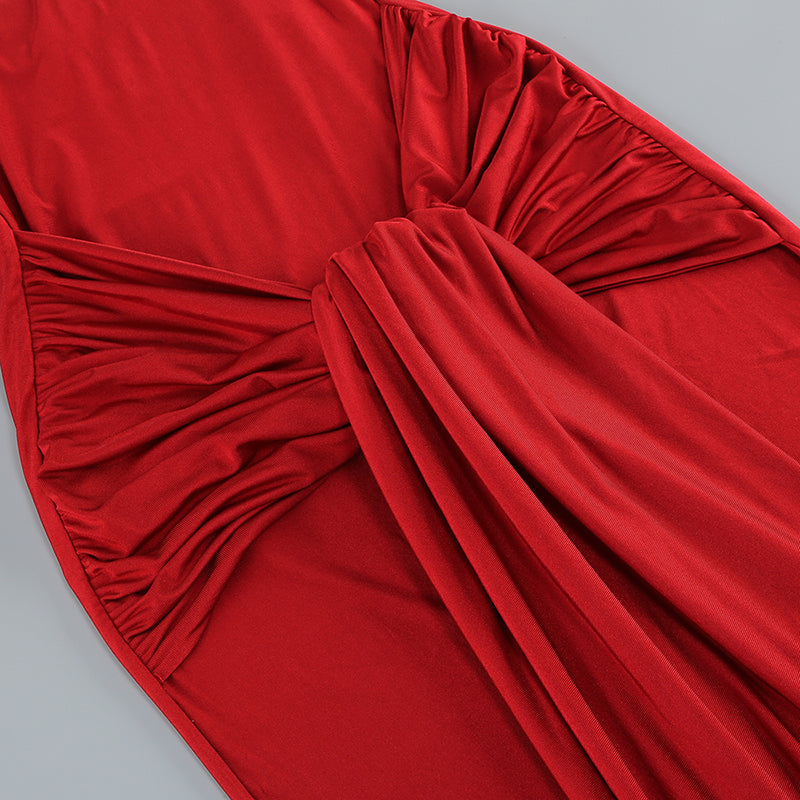 Long Sleeve Ruched Detail Maxi Dress