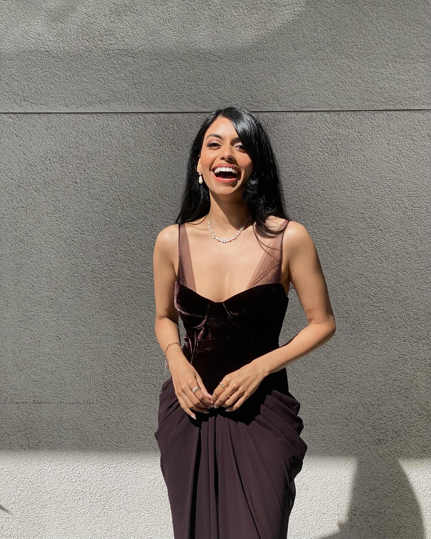 Velvet Bustier Draped Maxi Dress Brown HV2136