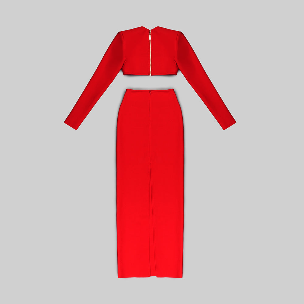 Long Sleeve Two Piece Maxi Dress HV8590