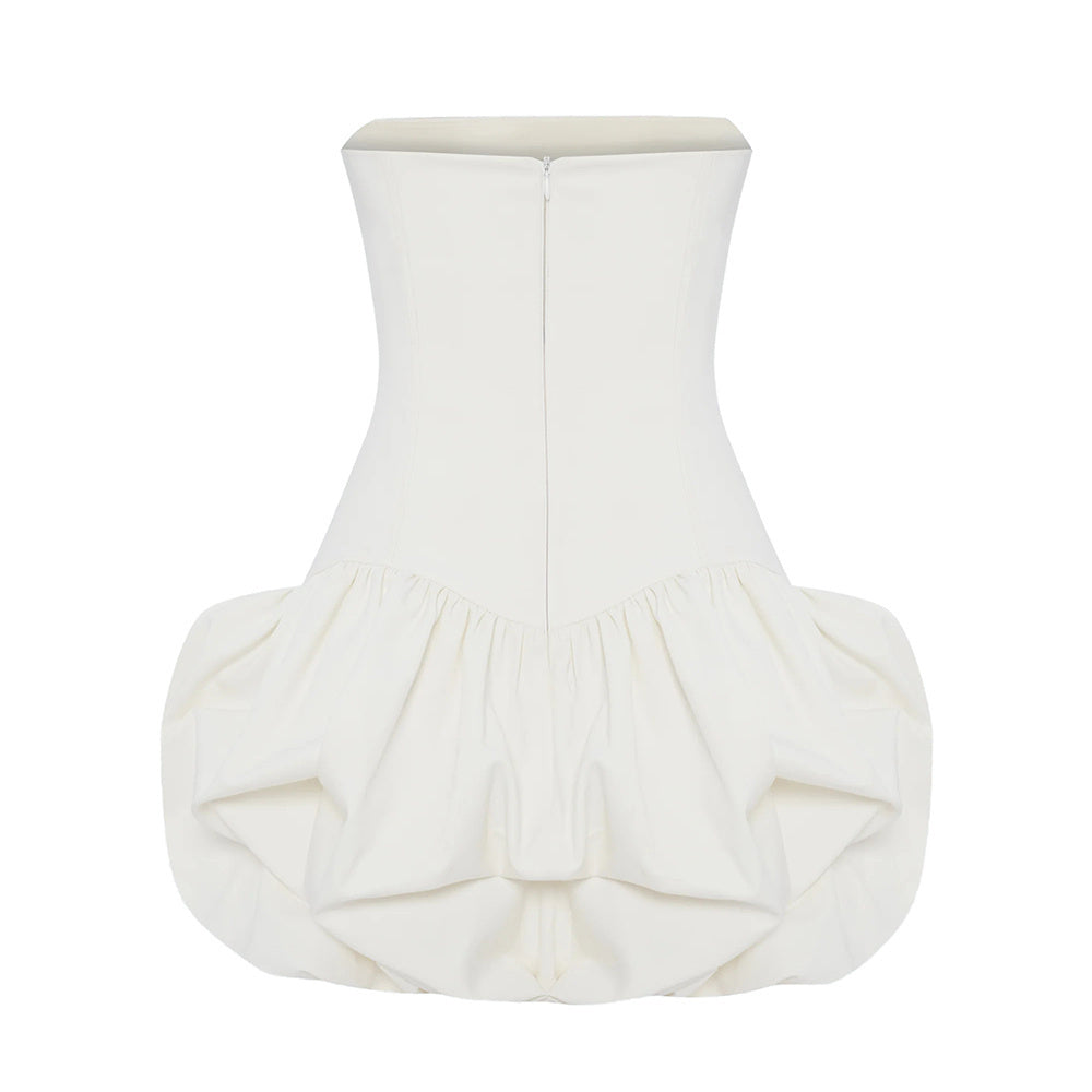 Strapless Studded Puff Dress White HV2599