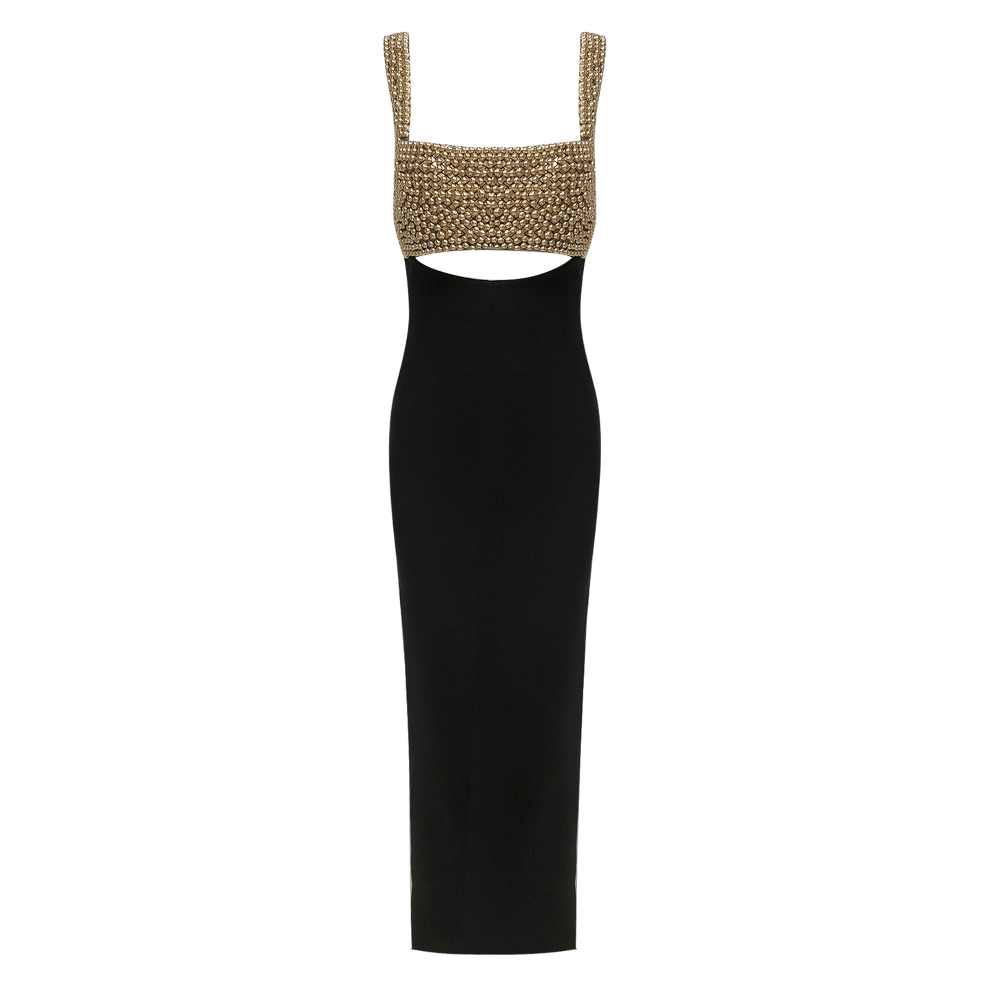 Embellished Maxi Dress Black Gold