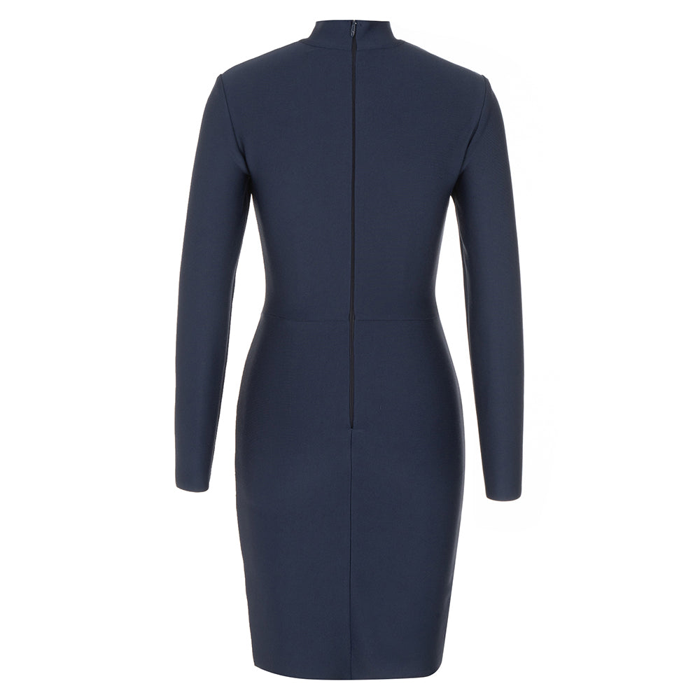 Long Sleeve Bustier Cut Out Dress HV9756