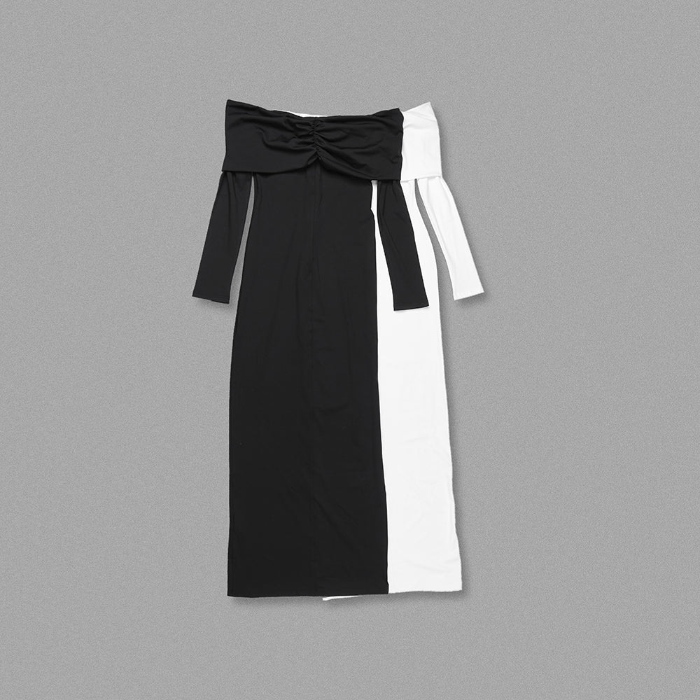Long Sleeve Off The Shoulder Maxi Dress HV1060