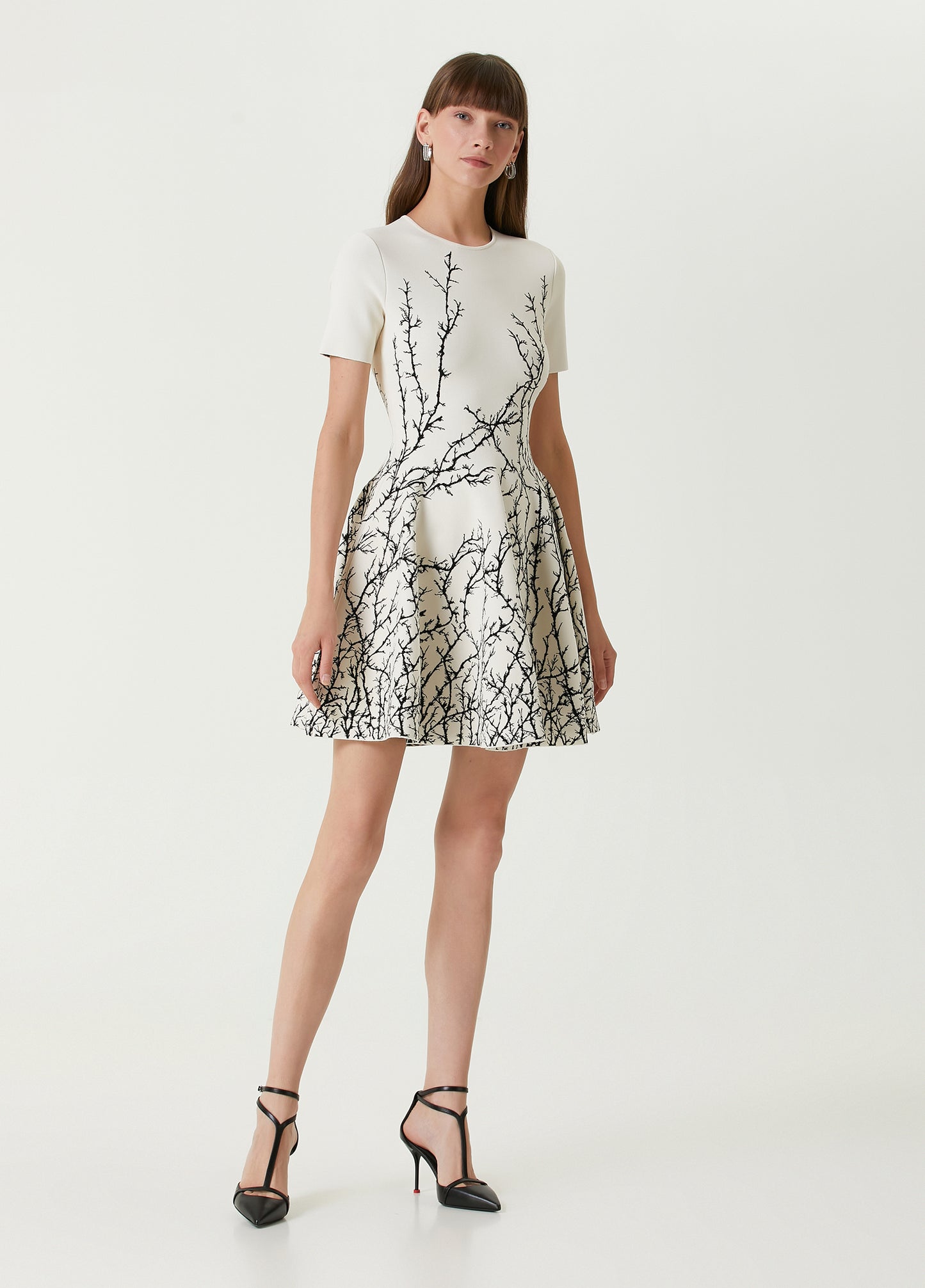 Short Sleeve A Line Dress White HV1576
