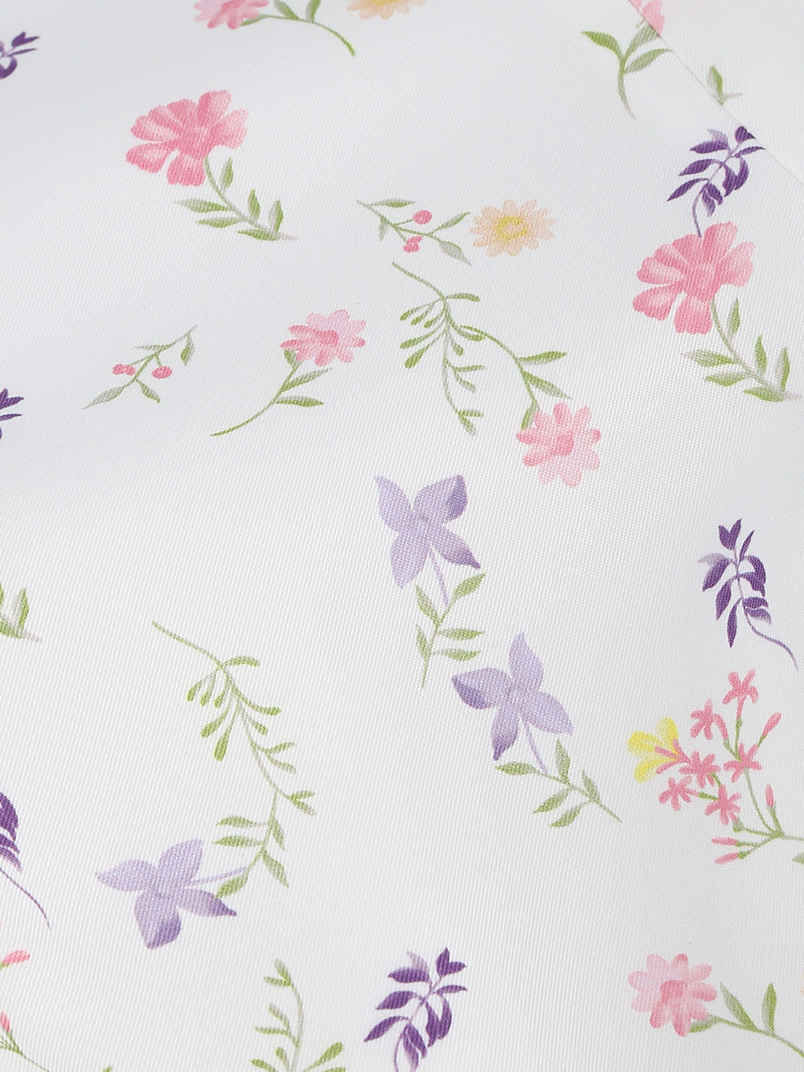 Floral Bardot A Line Dress White HV1257