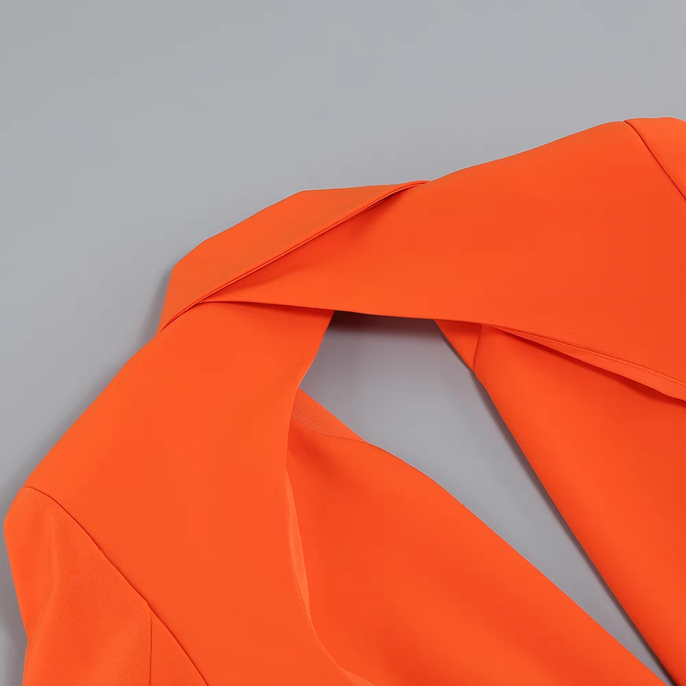Long Sleeve Cut Out Jumpsuit Orange HV8874