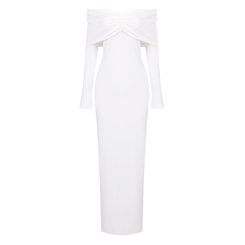 Long Sleeve Off The Shoulder Maxi Dress HV1060