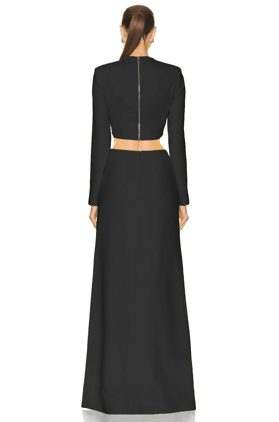 Long Sleeve Star Detail Two Piece Maxi Dress Yellow HV9902