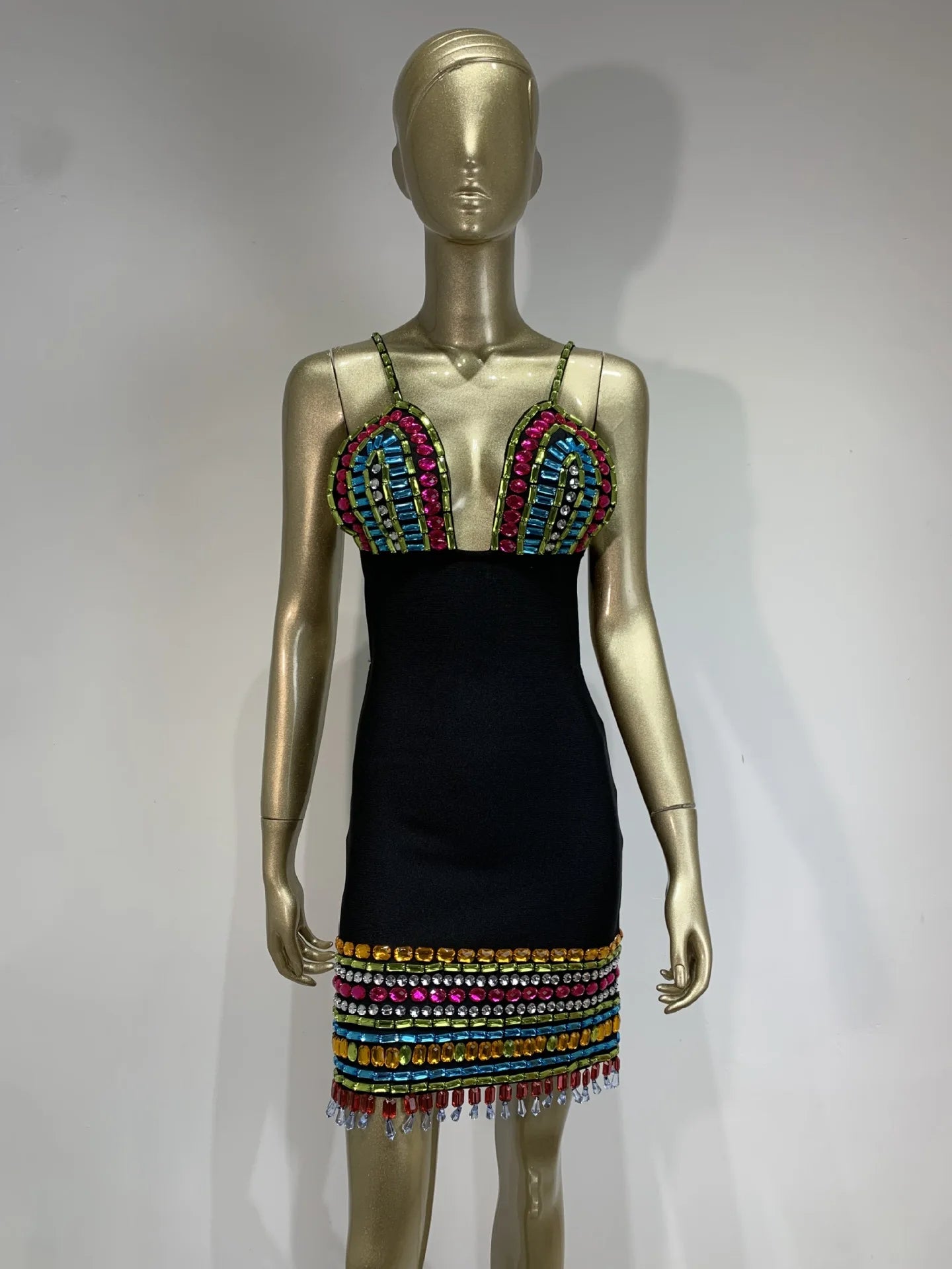 Embellished Bustier Dress Black HV1221