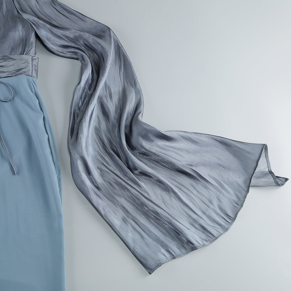 Long Sleeve Pleated Maxi Dress