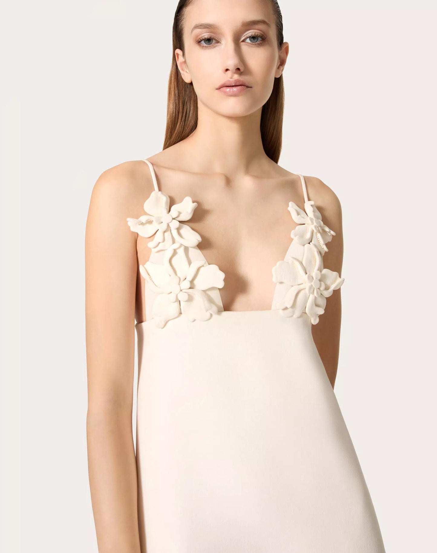 Floral Bustier A Line Dress White HV1355